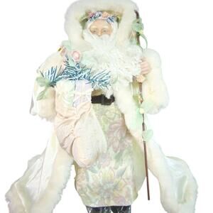 Brinns English Garden Santa Doll 16" Porcelain Father Christmas 90s Vtg Coa Box